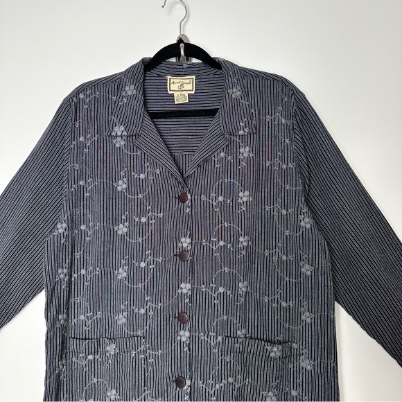 Vintage April Cornell Boho Cottagecore Shirt Dress Embroidered Garden Girl - Picture 2 of 10